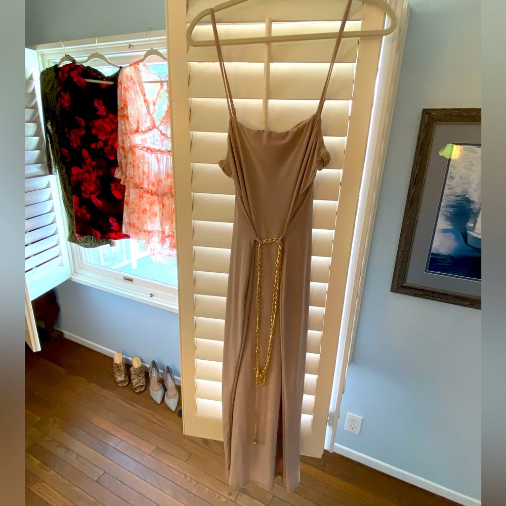 Cream Guess Dress Gold Chain Dress